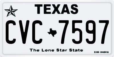 TX license plate CVC7597
