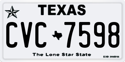 TX license plate CVC7598