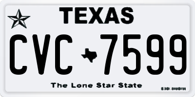 TX license plate CVC7599