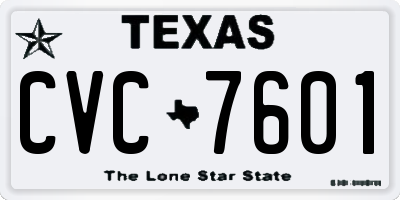 TX license plate CVC7601
