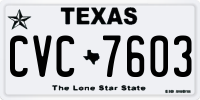TX license plate CVC7603