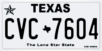 TX license plate CVC7604