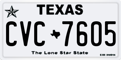 TX license plate CVC7605