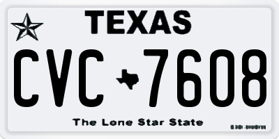 TX license plate CVC7608