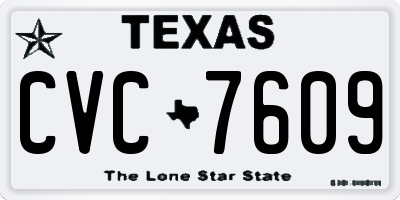 TX license plate CVC7609