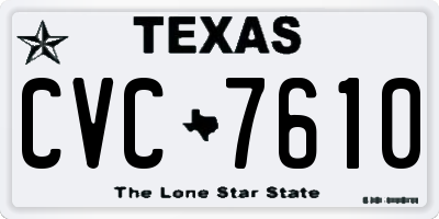 TX license plate CVC7610