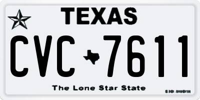 TX license plate CVC7611