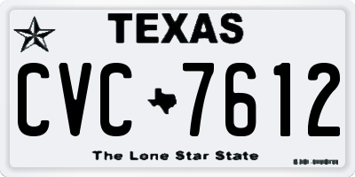 TX license plate CVC7612