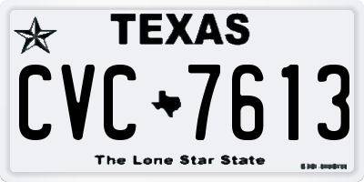 TX license plate CVC7613