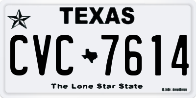 TX license plate CVC7614