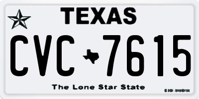 TX license plate CVC7615