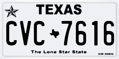 TX license plate CVC7616