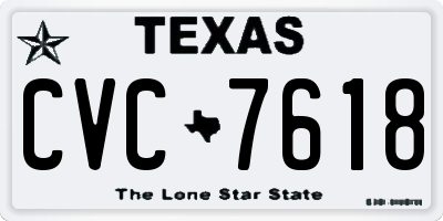 TX license plate CVC7618