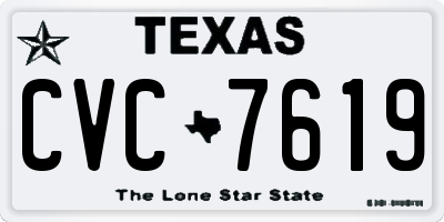 TX license plate CVC7619
