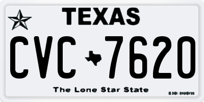 TX license plate CVC7620