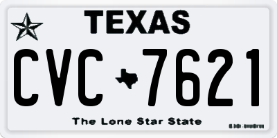 TX license plate CVC7621