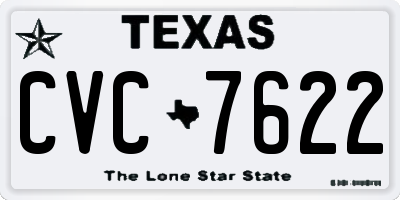 TX license plate CVC7622