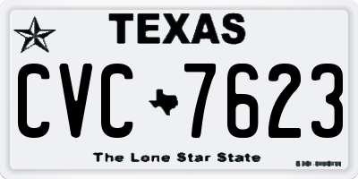 TX license plate CVC7623