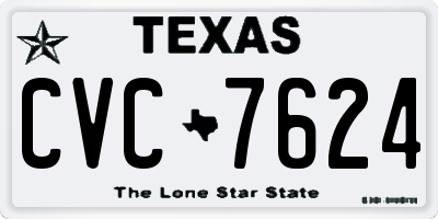 TX license plate CVC7624