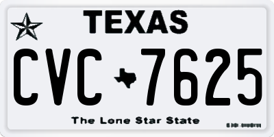 TX license plate CVC7625