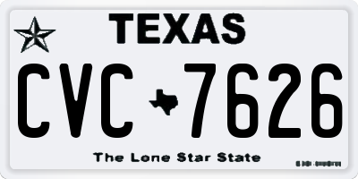 TX license plate CVC7626