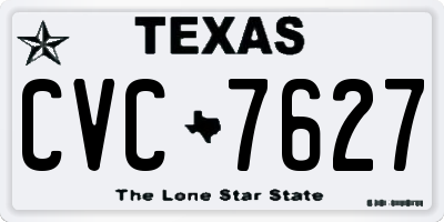 TX license plate CVC7627