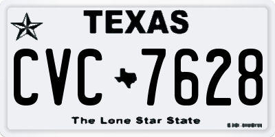 TX license plate CVC7628