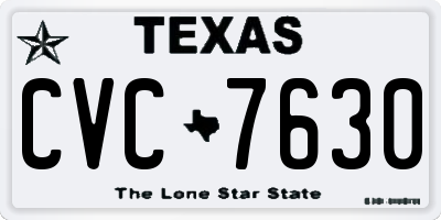 TX license plate CVC7630