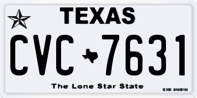 TX license plate CVC7631