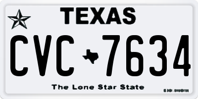 TX license plate CVC7634