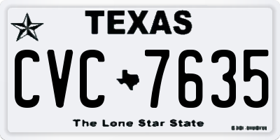 TX license plate CVC7635