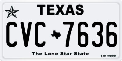 TX license plate CVC7636