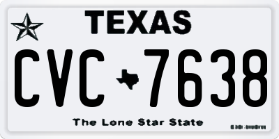 TX license plate CVC7638