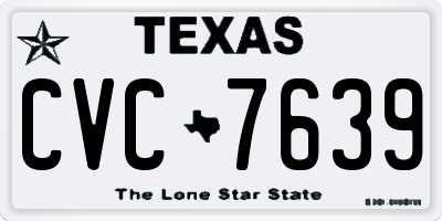 TX license plate CVC7639