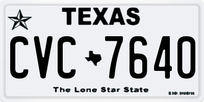 TX license plate CVC7640