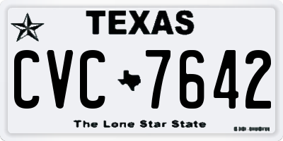 TX license plate CVC7642