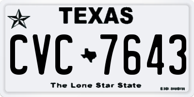 TX license plate CVC7643
