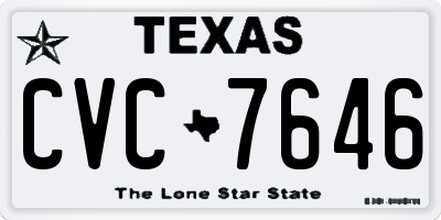 TX license plate CVC7646