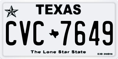 TX license plate CVC7649