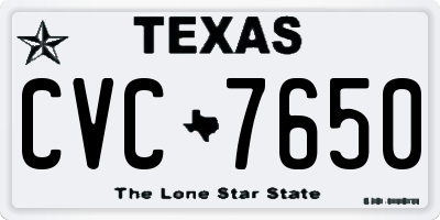 TX license plate CVC7650