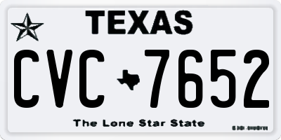 TX license plate CVC7652