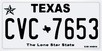 TX license plate CVC7653