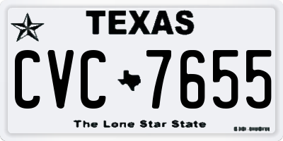 TX license plate CVC7655