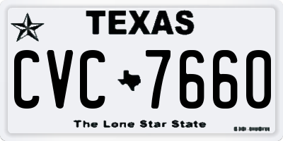TX license plate CVC7660