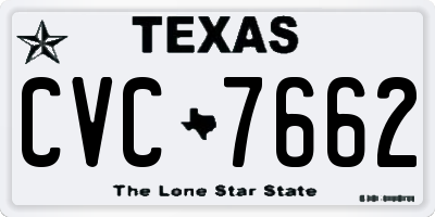 TX license plate CVC7662