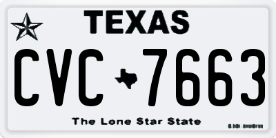 TX license plate CVC7663