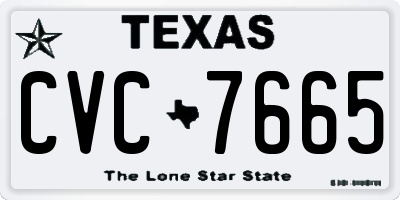 TX license plate CVC7665