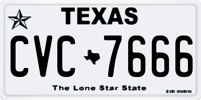 TX license plate CVC7666