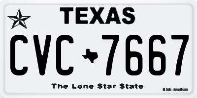 TX license plate CVC7667
