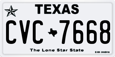 TX license plate CVC7668